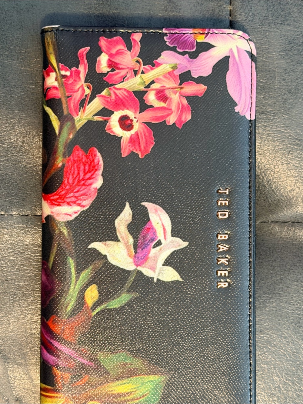 Ted Baker Black Floral Card Holder Wallet